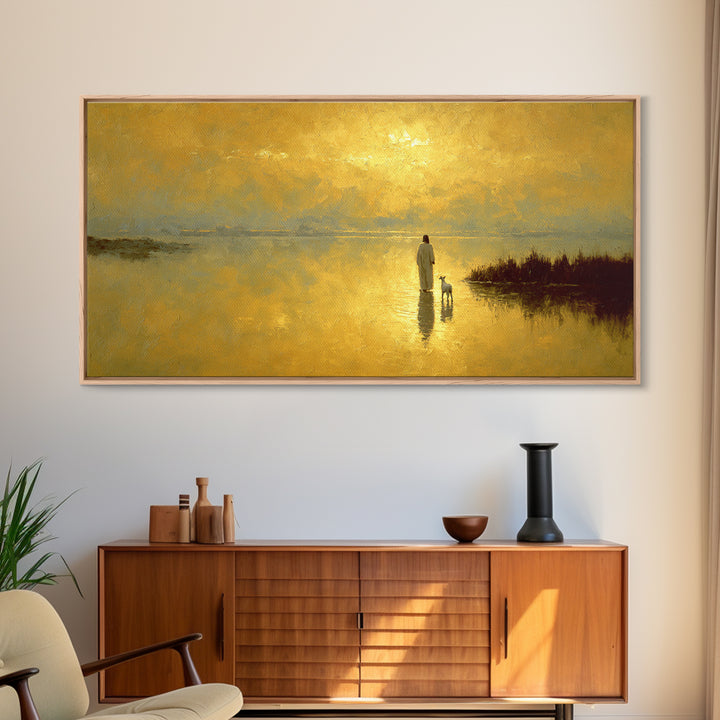 Light Of Grace | Framed Canvas Print | Christian Art | Jesus Painting | Christian Art Canvas | Christmas Wall Art | Christian Christmas Art