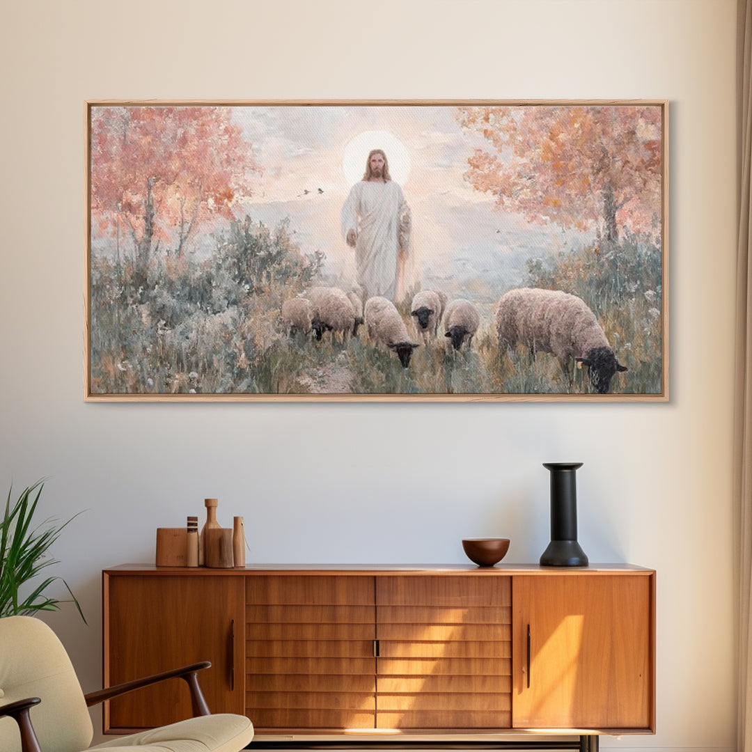 Shepherds Of Peace | Framed Canvas Print | Christian Wall Art | Christian Art Canvas | Jesus Painting | Christian Decor | Christian Christm