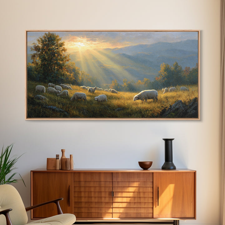 Holy Pasture Whisper | Framed Canvas Print | Christian Art | Christian Canvas Art | Jesus Painting | Christian Christmas | Christian Wall A