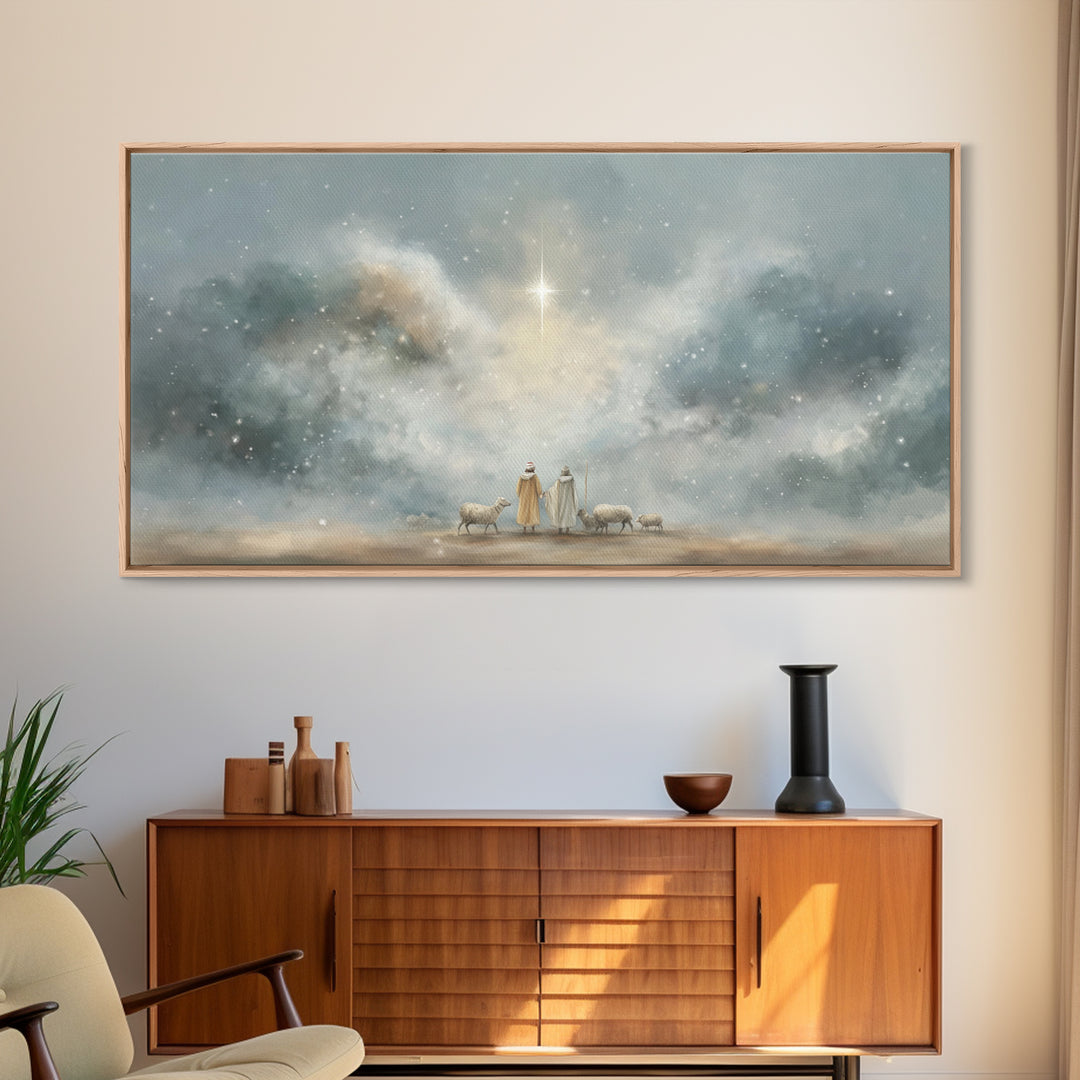Wonder In The Heavens – Framed Canvas Print – Christian Art Canvas – Christian Wall Art – Christmas Art – Christian Christmas Art – Christi
