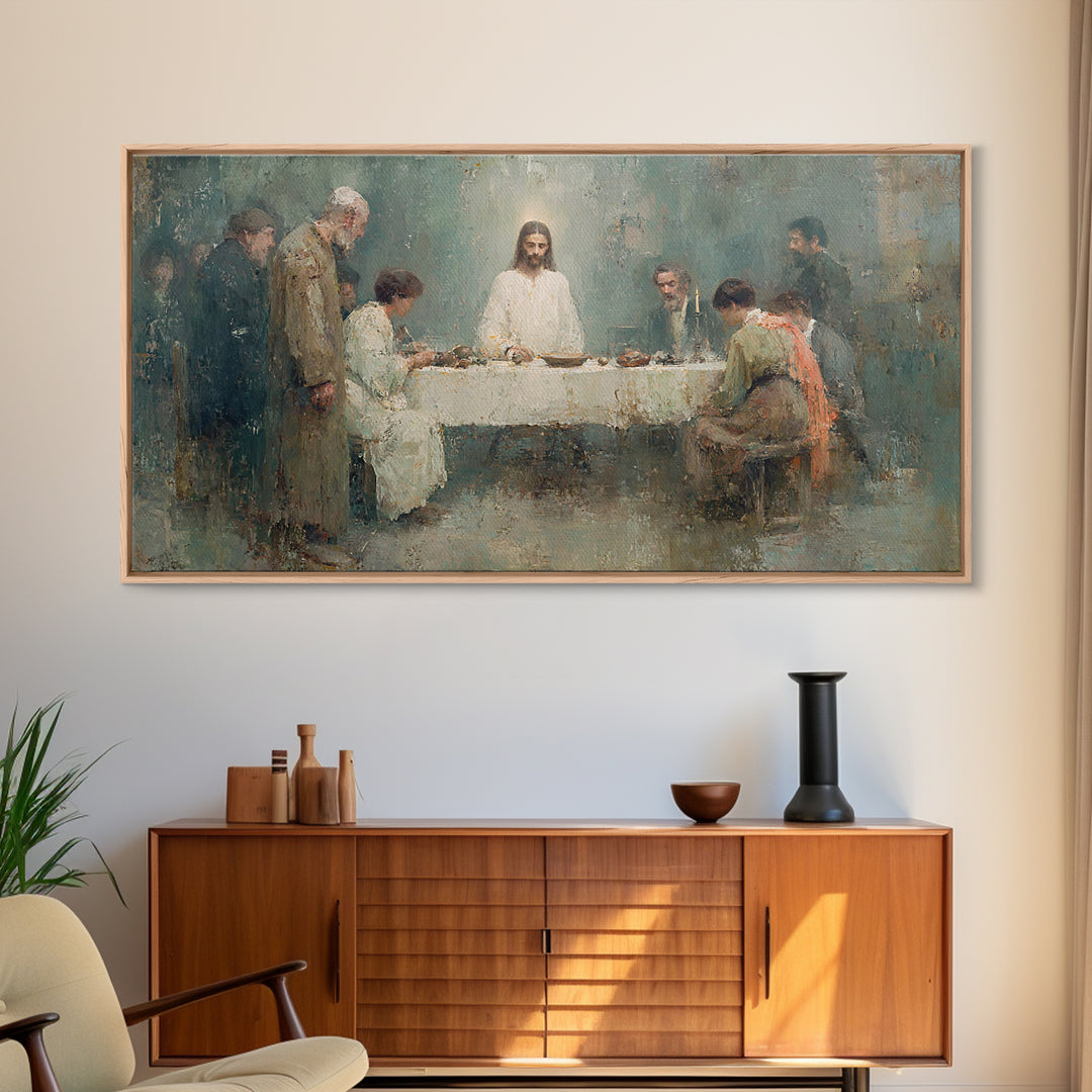 Bright Fellowship, Framed Canvas Print, Christian Art Canvas, Christian Wall Art, Jesus Painting, Christian Gift Ideas, Christmas Art Print