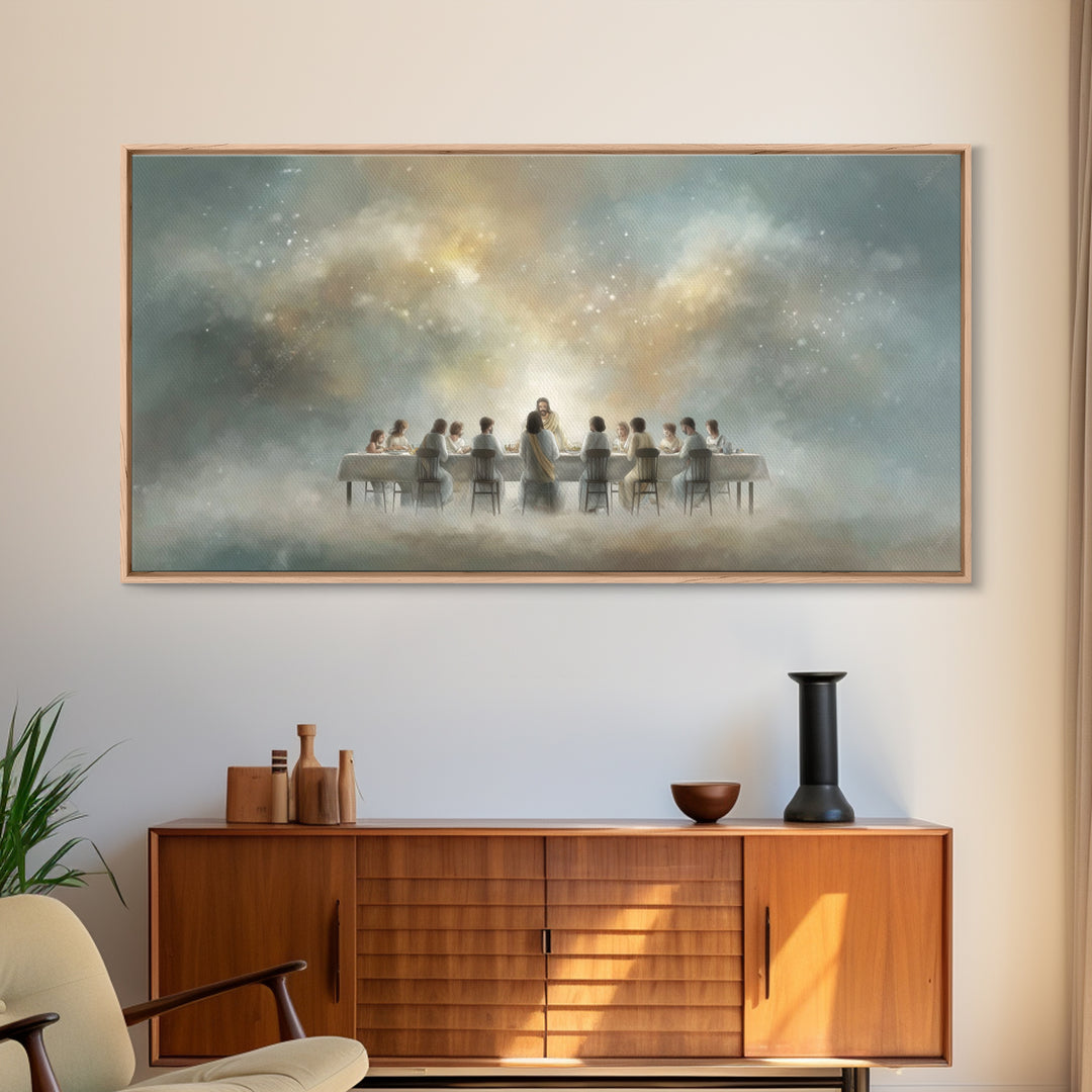 Sacred Table | Framed Canvas Print | Christian Art Work | Jesus Painting | Christian Wall Art | Christmas Canvas Wall Art | Christian Decor