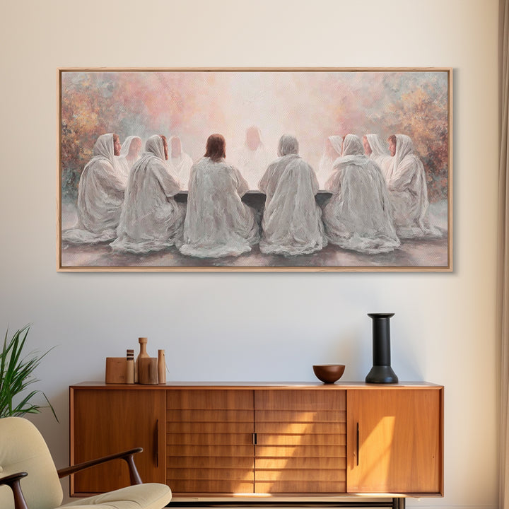 Celestial Feast, Framed Canvas Print, Christian Art Print, Christian Wall Art, Jesus Painting, Christian Christmas Decor, Christian Gift