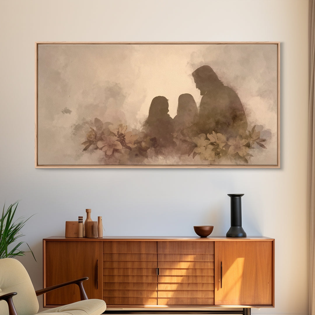 Garden Of Light | Framed Canvas Print | Christian Art Canvas | Jesus Painting | Christian Wall Art | Christian Art | Modern Christian Art