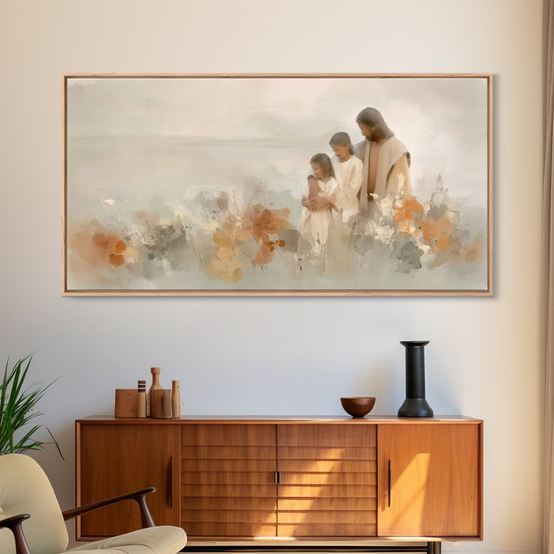 Quiet Morning Grace, Framed Canvas Print, Christian Art Canvas, Jesus Painting, Christian Wall Art, Subtle Christian Art, Christian Gift Id