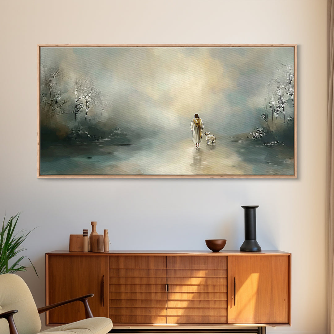 Shepherd’s Path | Framed Canvas Print | Christian Art Canvas | Jesus Painting | Christian Wall Art | Christian Decor For Home | Subtle Chri