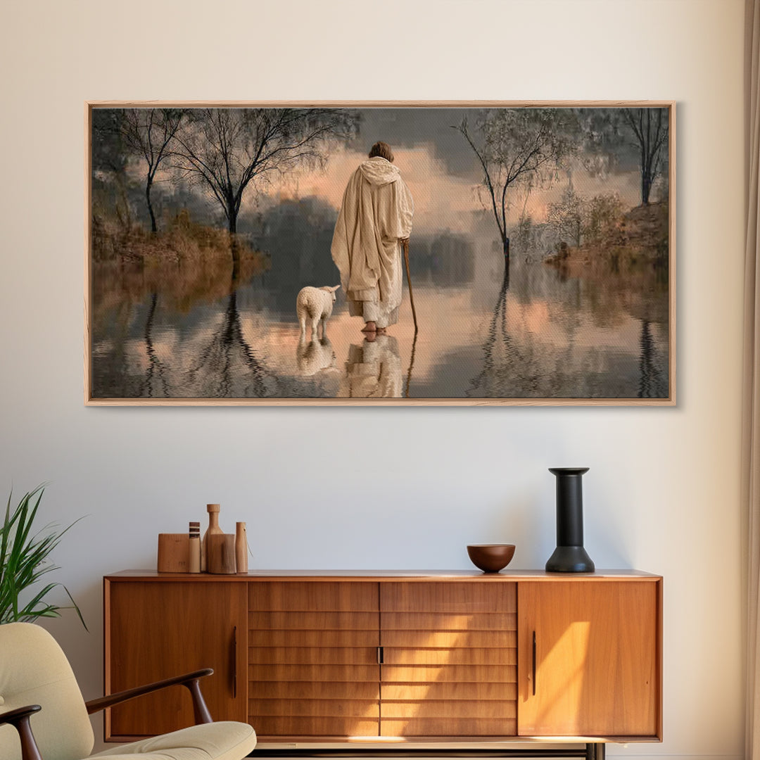Path Of Grace - Framed Canvas Print - Jesus Painting - Christian Art Canvas - Christian Wall Art - Christian Christmas Art