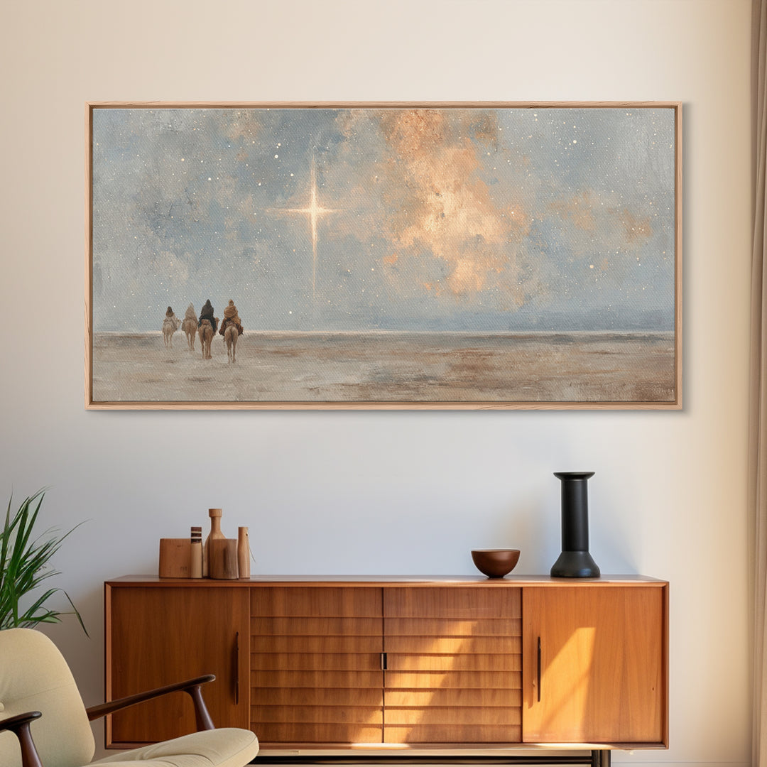 Star Of Bethlehem - Framed Canvas Print - Christian Christmas Art - Christian Art Canvas - Christian Wall Art - Christmas Art Prints