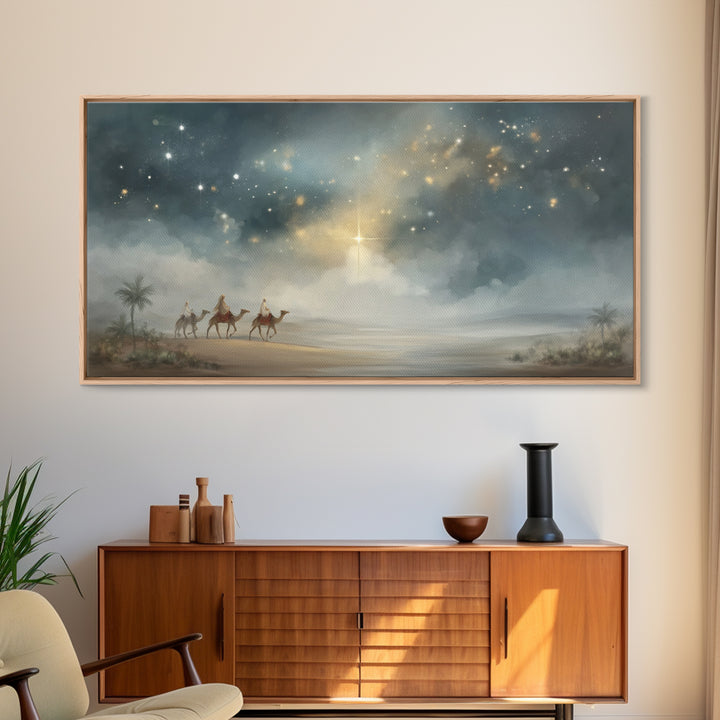 Night Of The Magi - Framed Canvas Print - Christmas Art Prints - Christian Christmas Art - Christian Wall Art - Christian Art Canvas