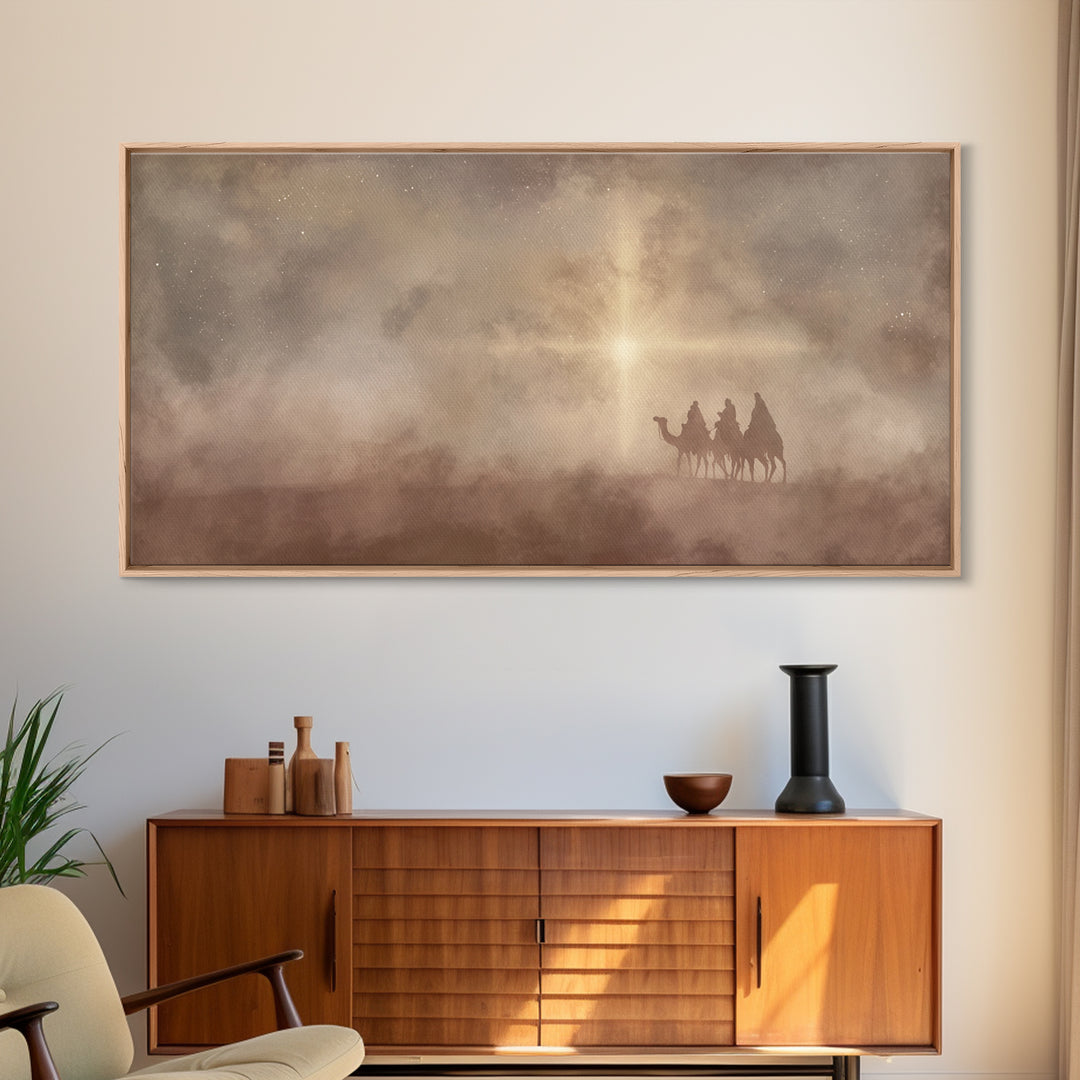 Three Kings Journey - Framed Canvas Print - Christian Wall Art - Christian Christmas Art - Christian Art Canvas - Christmas Art Prints