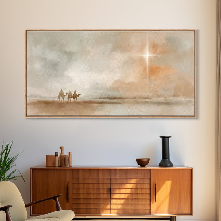 The Guiding Star – Framed Canvas Print – Christian Wall Art – Christian Art Canvas – Jesus Painting – Christmas Art – Christian Art Print