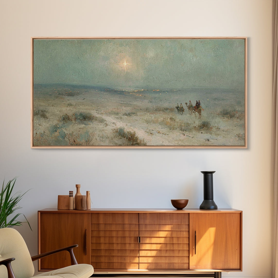 Bethlehem Light | Framed Canvas Print | Christian Art Print | Jesus Painting | Christian Wall Art | Christmas Art | Christian Art Canvas