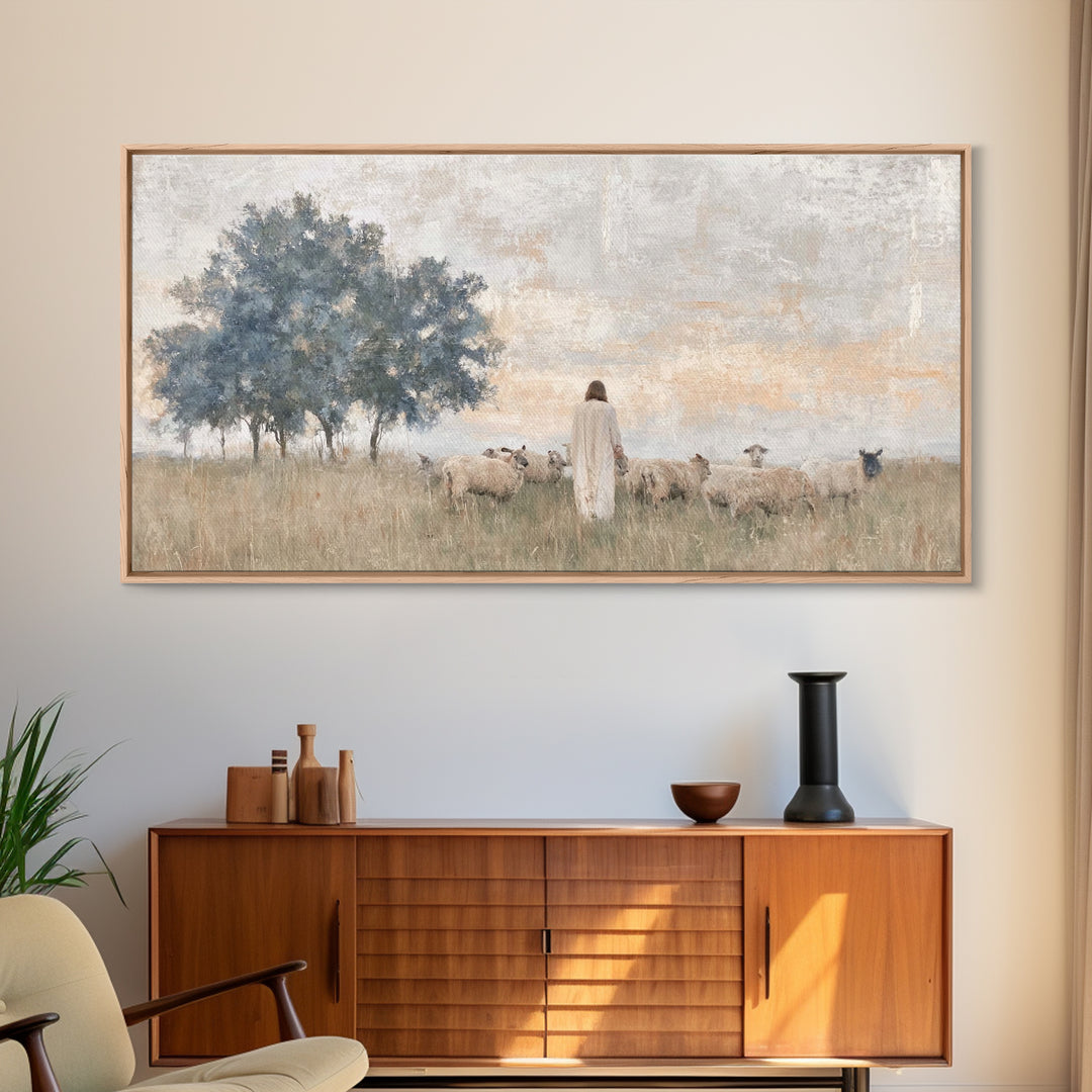 Fields Of Mercy, Framed Canvas Print, Christian Art Print, Christian Wall Art, Jesus Painting, Christian Art Canvas, Christian Christmas Ar