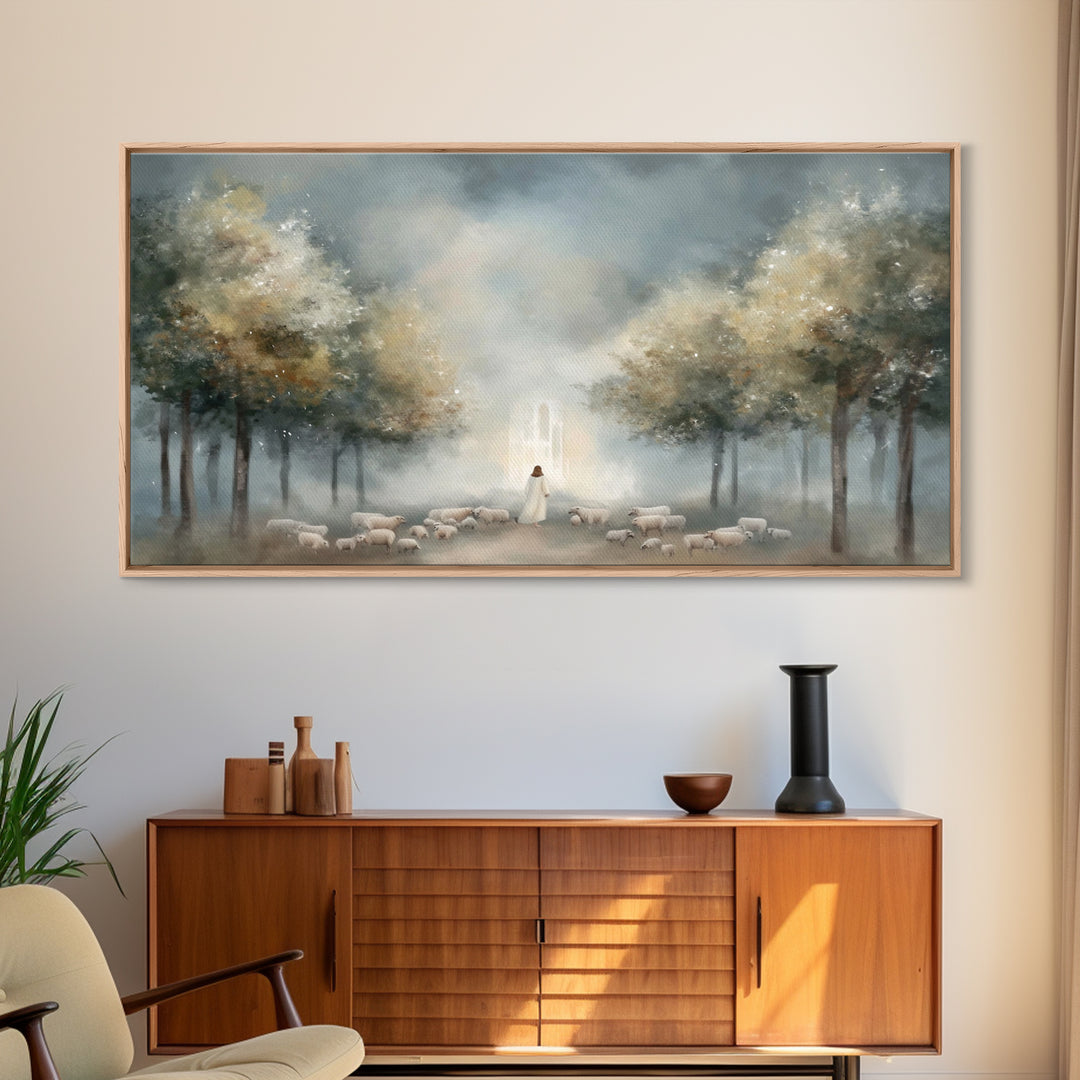 Heavenly Pathway - Framed Canvas Print - Christian Art Canvas - Christian Christmas Art - Jesus Painting - Christian Wall Art
