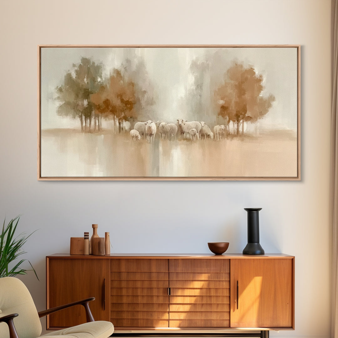 Pasture Serenity - Framed Canvas Print - Christian Art Print - Pastoral Scenery - Christian Wall Art - Subtle Christian Art