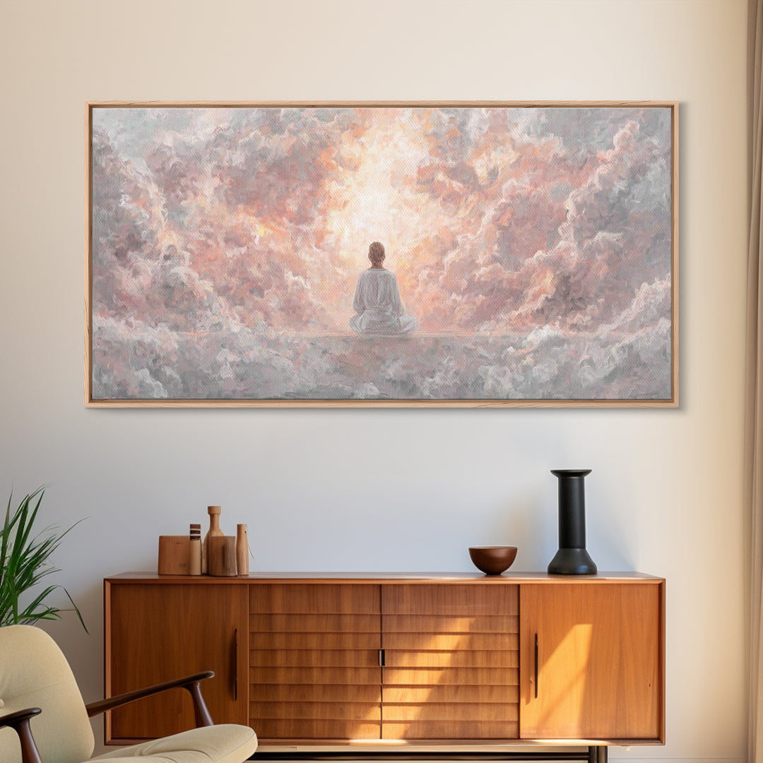 Heavenly Stillness – Framed Canvas Print – Christian Wall Art – Christian Art Canvas – Jesus Painting – Modern Christian Art – Christian De
