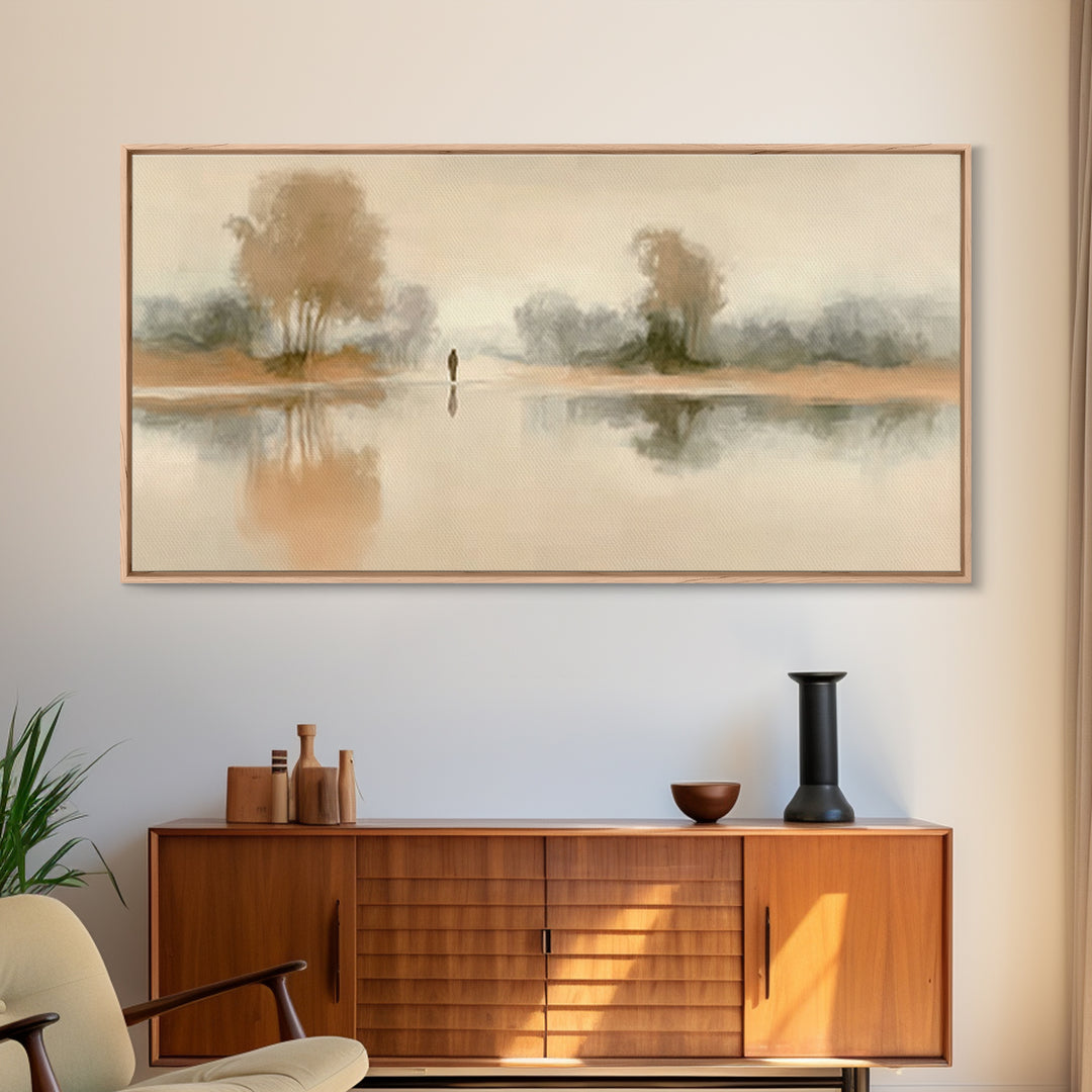 Quiet Path Grace, Framed Canvas Print, Christian Art Canvas, Christian Wall Art, Jesus Painting, Minimalist Christian Art, Christian Christ
