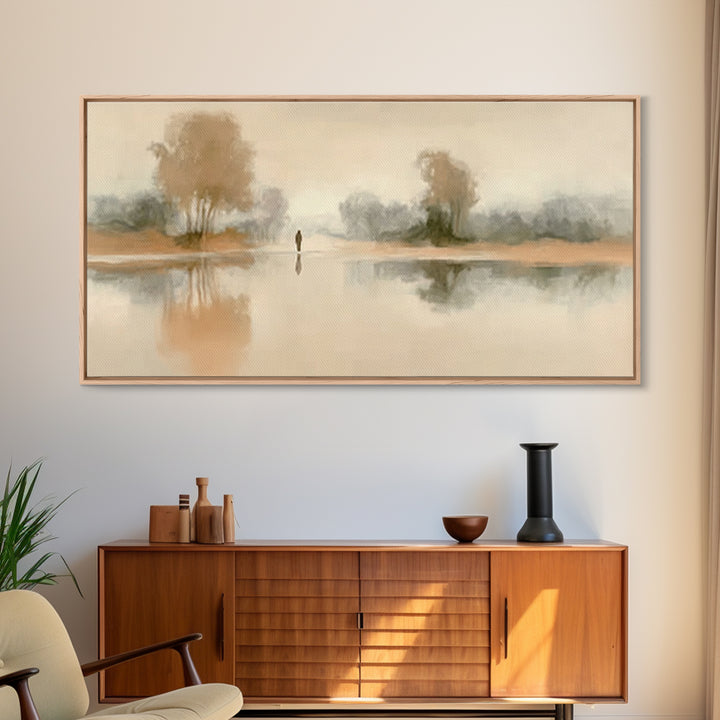Quiet Path Grace, Framed Canvas Print, Christian Art Canvas, Christian Wall Art, Jesus Painting, Minimalist Christian Art, Christian Christ
