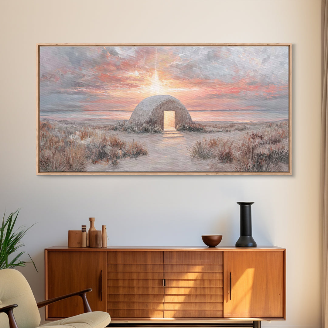 Manger Light – Framed Canvas Print – Christian Christmas Art – Christmas Wall Art – Jesus Painting – Christian Art Canvas – Christian Decor