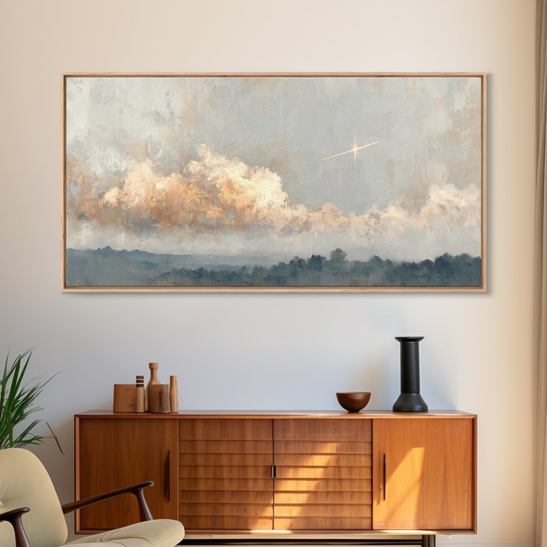 Guiding Star Dawn | Framed Canvas Print | Christian Wall Art | Subtle Christian Art | Christmas Art Work | Christian Art Canvas
