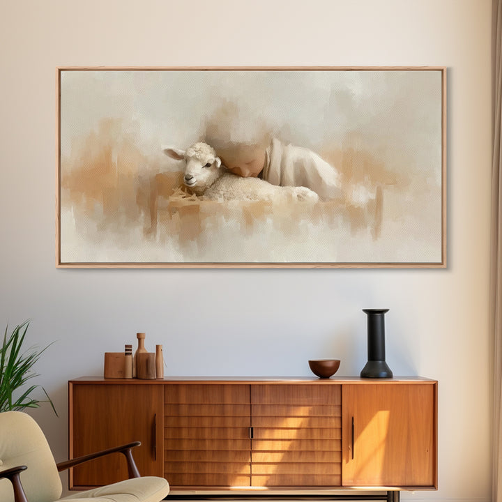 Tender Blessing Light, Framed Canvas Print, Christian Art Canvas, Christian Wall Art, Jesus Painting, Christmas Art, Christian Gift Ideas