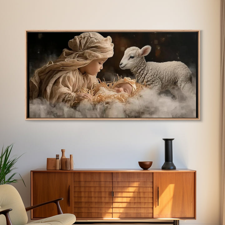 Sacred Quiet Hour – Framed Canvas Print – Christian Wall Art – Jesus Painting – Christian Art Canvas – Christmas Art – Modern Christian Art