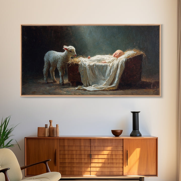 Bethlehem’s Child | Framed Canvas Print | Christian Art Canvas | Christian Wall Art | Jesus Painting | Christmas Art | Christian Christmas