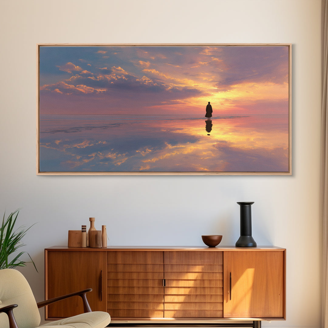 Sky Of Promise Light, Framed Canvas Print, Christian Wall Art, Christian Art Canvas, Jesus Painting, Modern Christian Art, Christian Decor