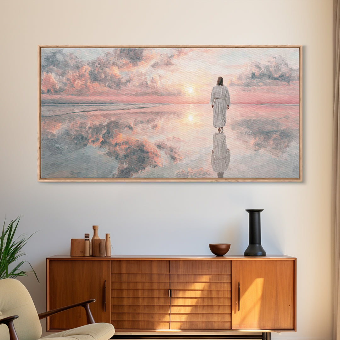 Heavenly Path – Framed Canvas Print – Christian Wall Art – Jesus Painting – Christian Art Canvas – Modern Christian Art – Christian Gift Id