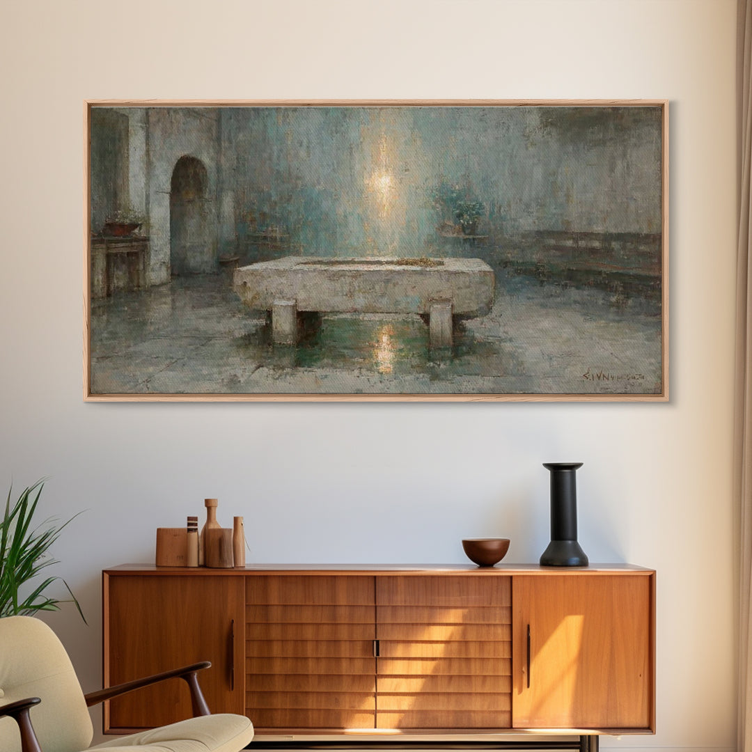 Desert Light – Framed Canvas Print | Christian Wall Art | Abstract Christian Art | Subtle Christian Paintings | Christian Art Canvas | Chri