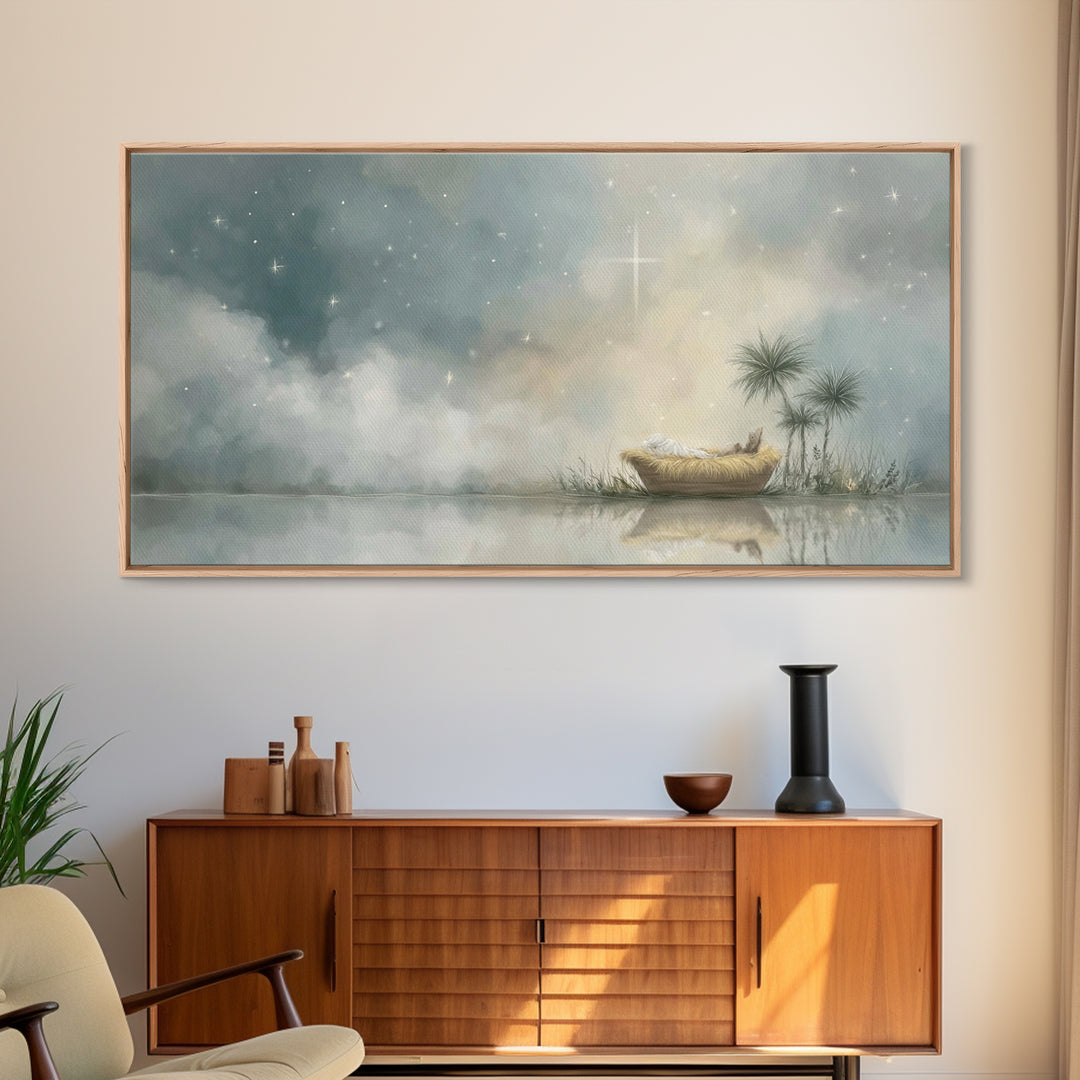 Starborn Peace – Framed Canvas Print – Christian Christmas Art – Christmas Art Framed – Jesus Christmas Art – Christian Decor – Christian C