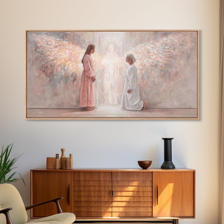 Angelic Dawn – Framed Canvas Print – Christian Wall Art – Christian Art Canvas – Jesus Painting – Christian Decor – Christmas Art Prints