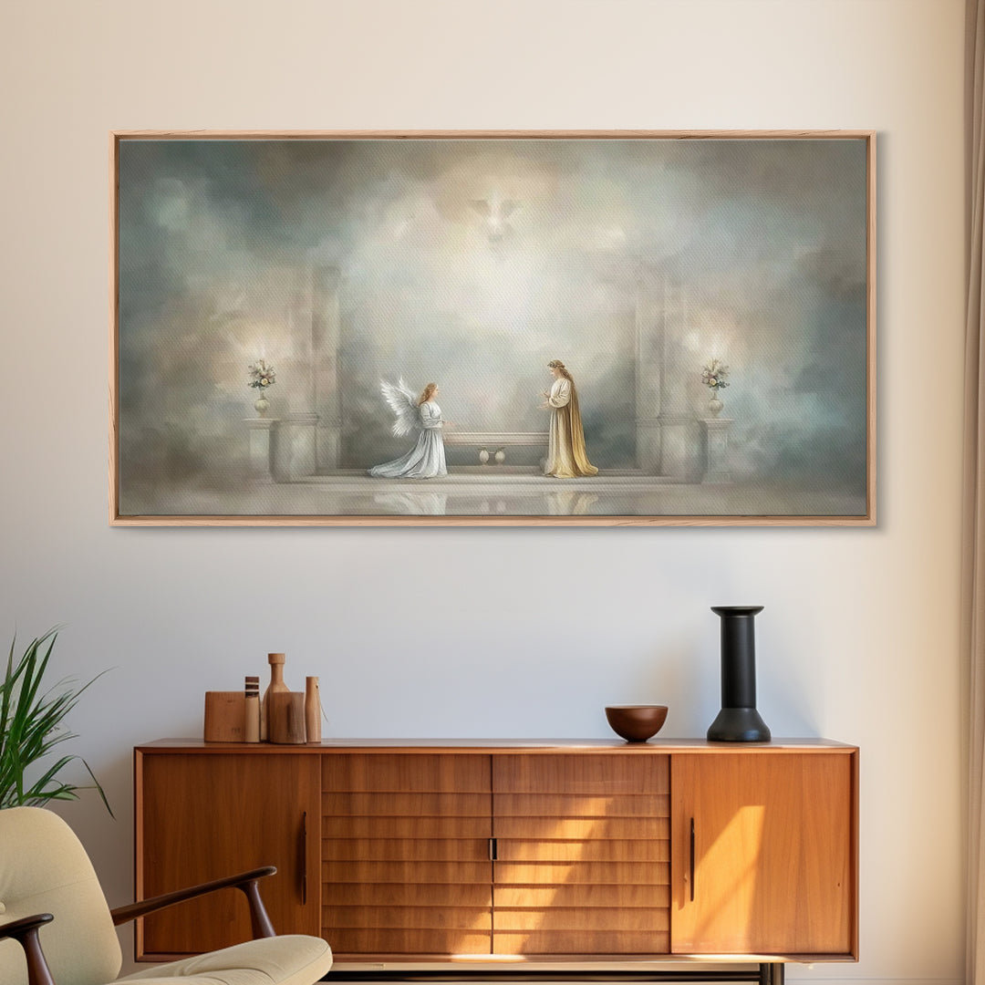 Heavenly Sanctuary | Framed Canvas Print | Christian Art Canvas | Christian Wall Art | Modern Christian Art | Jesus Painting | Christmas Ar