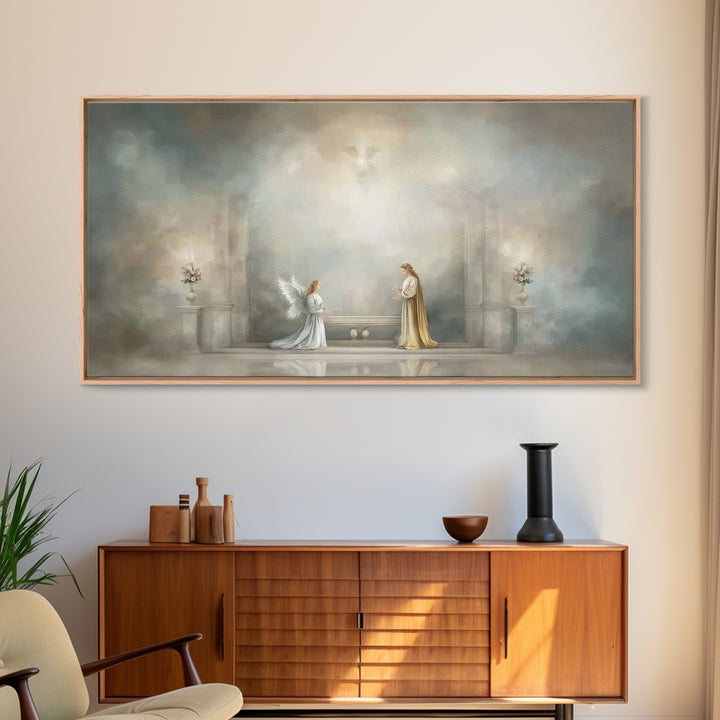Heavenly Sanctuary | Framed Canvas Print | Christian Art Canvas | Christian Wall Art | Modern Christian Art | Jesus Painting | Christmas Ar
