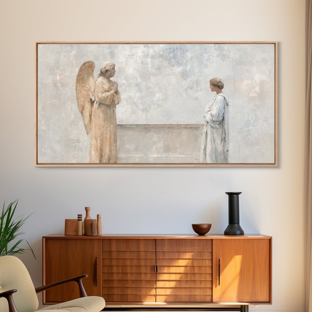 Serene Messenger | Framed Canvas Print | Christian Art Works | Christian Wall Art | Abstract Christian Art | Christian Gift Ideas | Jesus P