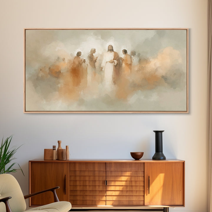 Ascension Cloud, Framed Canvas Print, Christian Paintings, Jesus Wall Art, Christian Art Canvas, Large Christian Painting, Christian Home D