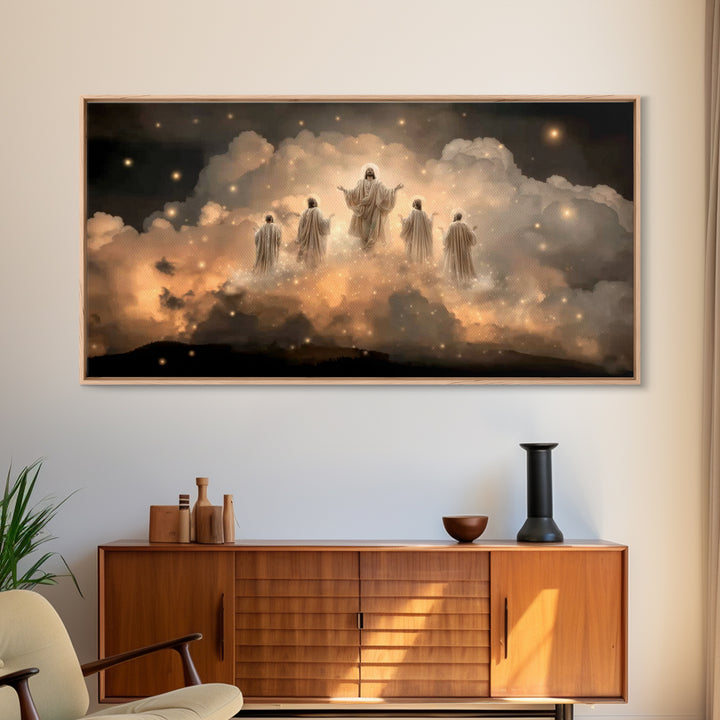 Heavenly Ascent – Framed Canvas Print – Christian Wall Art – Jesus Painting – Christian Art Canvas – Christian Christmas Art