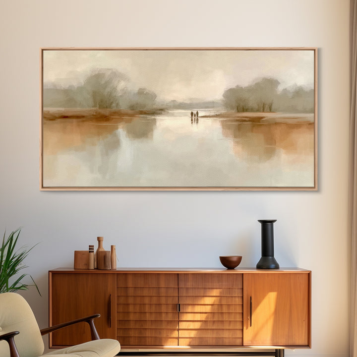 Silent River Light, Framed Canvas Print, Christian Wall Art, Christian Art Print, Minimalist Christian Art, Christian Gift Ideas, Jesus Pai