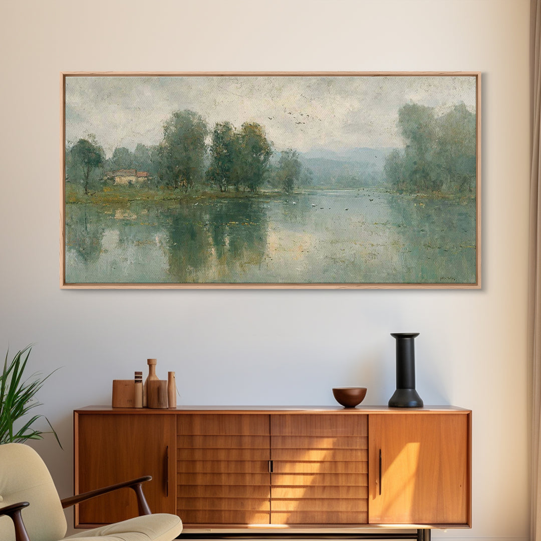 Morning Stillness, Framed Canvas Print, Christian Wall Art, Christian Art Canvas, Subtle Christian Art, Christian Painting, Christian Decor