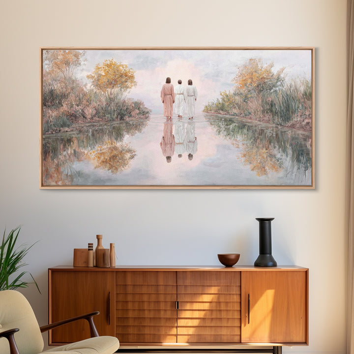 Walk Of Faith | Framed Canvas Print | Christian Art Canvas | Jesus Painting | Christian Gift Ideas | Christian Wall Art | Modern Christian