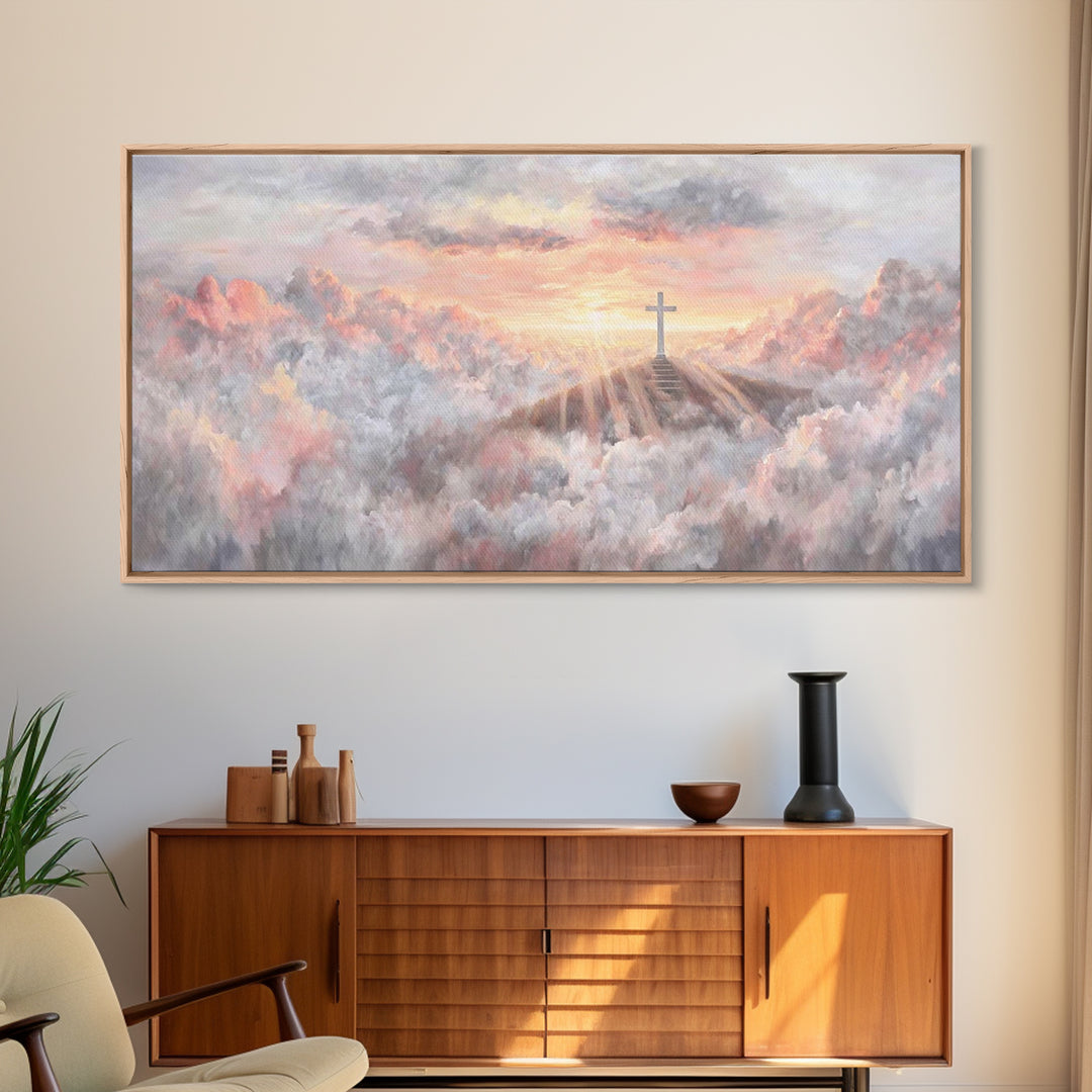 Dawn Of Mercy | Framed Canvas Print | Christian Art Canvas | Christian Wall Art | Modern Christian Art | Christian Christmas Art | Jesus Pa