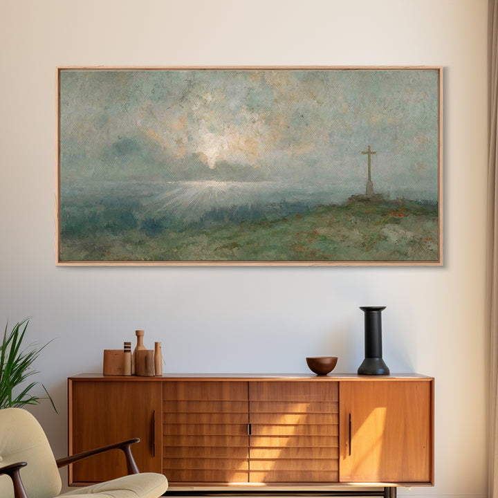 Silent Redeemer, Framed Canvas Print, Christian Art Print, Vintage Christian Art, Christian Wall Art, Christian Painting, Christmas Canvas
