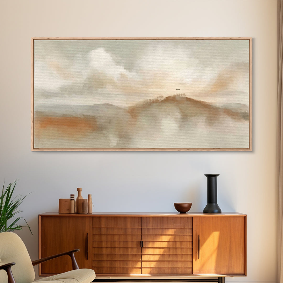 Morning Of Hope – Framed Canvas Print – Minimalist Christian Art – Christian Wall Art – Subtle Christian Art – Christian Decor – Christian