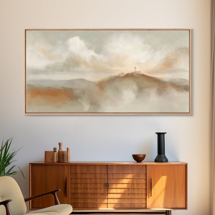 Morning Of Hope – Framed Canvas Print – Minimalist Christian Art – Christian Wall Art – Subtle Christian Art – Christian Decor – Christian