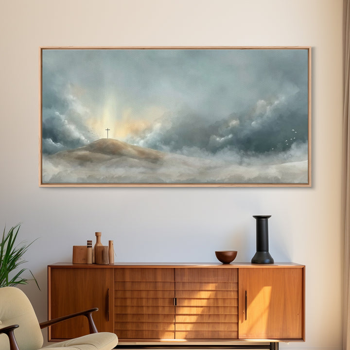 Cloudborn Promise, Framed Canvas Print, Christian Art Canvas, Christian Wall Art, Subtle Christian Paintings, Christian Christmas Decor, Ch