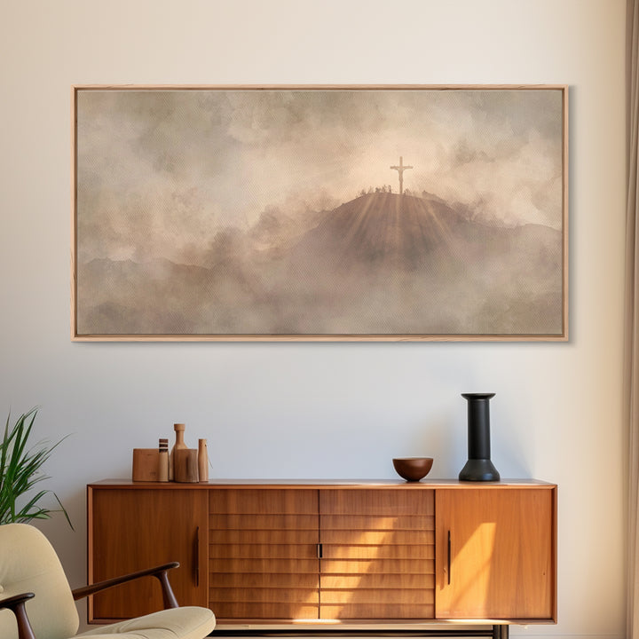 Everlasting Hill – Framed Canvas Print – Christian Art Print – Christian Painting – Large Christian Art – Christian Wall Art – Christmas Ar