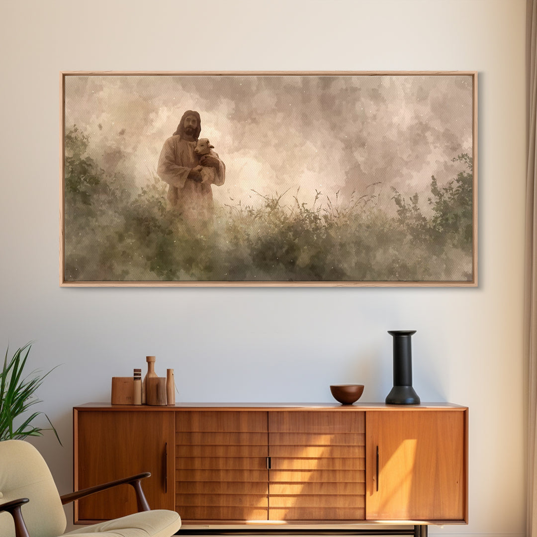 The Good Shepherd | Framed Canvas Print | Jesus Painting | Christian Art Canvas | Christian Wall Art | Christian Decor | Christian Gift Ide