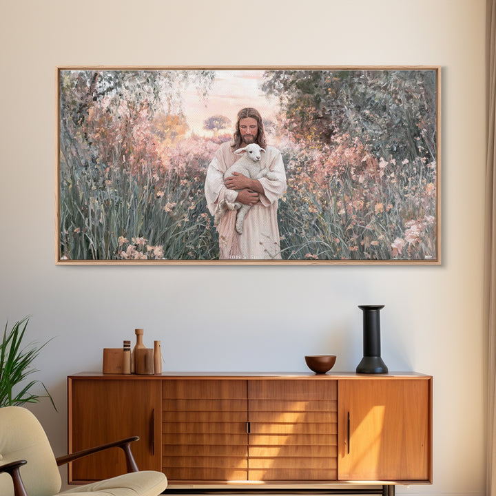 Blossoms Of Grace - Framed Canvas Print - Christian Wall Art - Christian Art Canvas - Jesus Painting - Christian Christmas Art