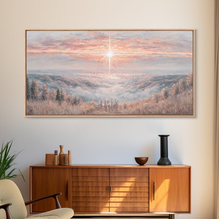 Dawn of Bethlehem – Framed Canvas Print – Christmas Wall Art – Christian Art Canvas – Christian Painting – Christmas Art Work – Christian C