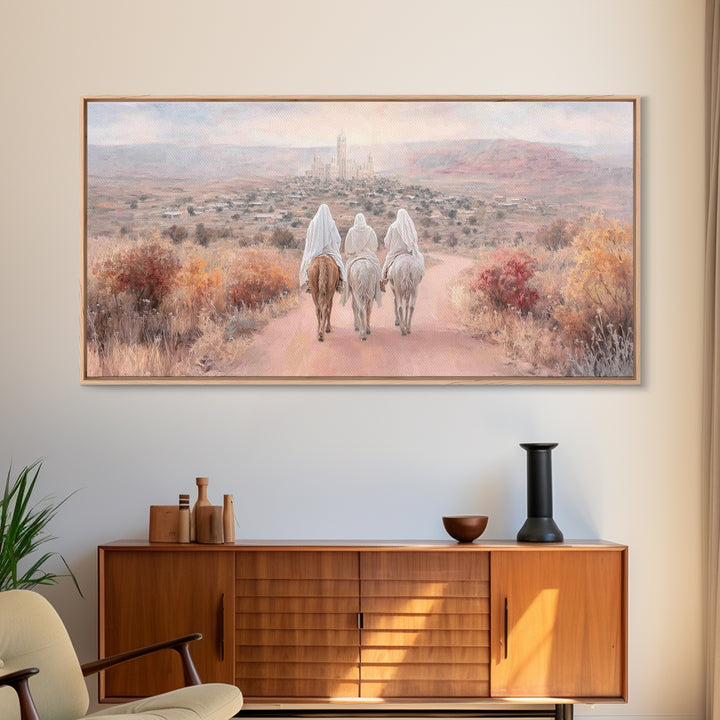 Road to Bethlehem – Framed Canvas Print – Christian Christmas Art – Framed Christmas Wall Art – Christian Art Canvas – Christmas Art Prints